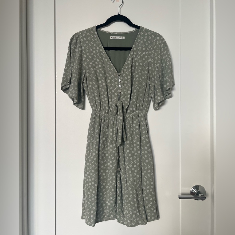 Abercrombie & Fitch Green Flutter Sleeve Midi Sundress